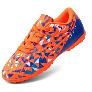 Dream Pairs indoor soccer turf Kids' Orange and Blue Athletic Shoes sz 4Y nwob